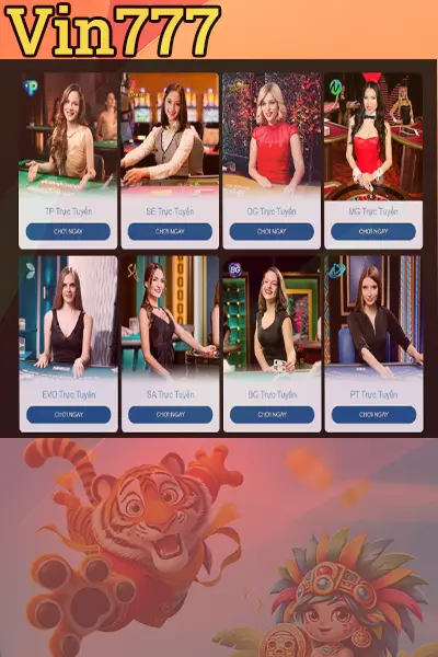 Casino Vin777 với nhiều sảnh cược nổi tiếng cùng các nữ dealer xinh đẹp